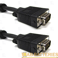 Кабель Smartbuy К-118 SVGA (m)-SVGA (m) 1.8м силикон стаб.напр. черный (1/50)