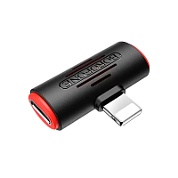 Переходник Borofone BV6 Lightning (m)-2xLightning (f) пластик черный (1/150/900)