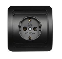 Розетка Smartbuy "Марс" 1гн. 16A С/З пластик черный