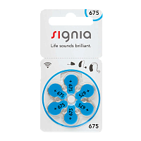Батарейка Siemens Signia ZA675 BL6 Zinc Air 1.45V (6/60/300)