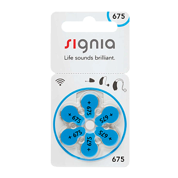 Батарейка Siemens Signia ZA675 BL6 Zinc Air 1.45V (6/60/300)