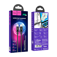 Кабель HOCO X14 Lightning (m)-Type-C (m) 1м 3.0A 20W нейлон черный (1/20/200)