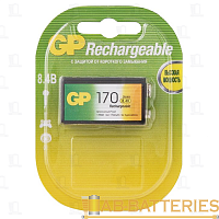 Аккумулятор бытовой GP Крона 6LR61 BL1 NI-MH 170mAh (1/10/100)  | Ab-Batteries | Элементы питания и аксессуары для сотовых оптом