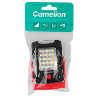 Фонарь ручной Camelion E1442 LED+SMD от батареек 3хААA черный красный (1/10/180)