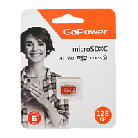 Карта памяти microSD GoPower 128GB Class10 UHS-I (U3) 100 МБ/сек V30 без адаптера