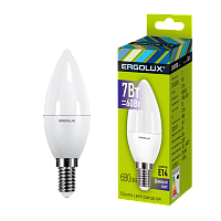 Лампа светодиодная Ergolux C35 E14 7W 6500К 172-265V свеча (1/10/100)