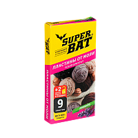Пластины от моли SuperBAT лаванда 1 шт. - (комплект 9 пластин + 2 крючка) (1/45)