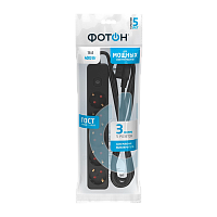 Удлинитель Фотон 16-35ЕS 5р.С/З 16A 3.0м с выкл. ПВС 3x1мм² черный (1/20)