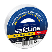 Изолента Safeline 19мм*20м ПВХ белый (10/200)