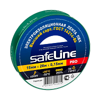 Изолента Safeline 15мм*20м ПВХ зеленый (10/200)