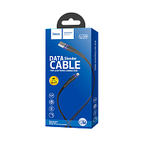 Кабель HOCO U39 USB (m)-Lightning (m) 1.2м 2.4A нейлон синий (1/24/240)