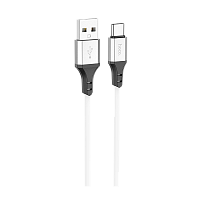 Кабель HOCO X86 USB (m)-Type-C (m) 1.0м 3.0A силикон белый (1/360)