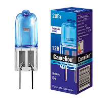 Лампа галогенная Camelion JC G4 20W 3500К 12V капсула прозрачная (1/5/100)