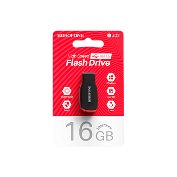 Флеш-накопитель Borofone Wonder BUD4 16GB USB3.0 пластик черный (1/40)