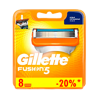 Сменные кассеты Gillette FUSION (RUS) 5 лезвий 8шт. (цена за 1 шт) (8/64)