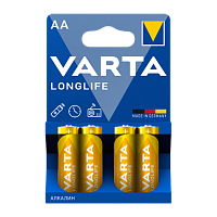 Батарейка Varta LONGLIFE LR6 AA BL4 Alkaline 1.5V (4106) (4/80) 