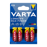 Батарейка Varta LONGLIFE MAX POWER (MAX TECH) LR6 AA BL4 Alkaline 1.5V (4706) (4/80/400)