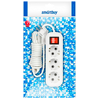 Удлинитель Smartbuy 3р.С/З 16A 1.5м с выкл. ПВС 3x1мм² белый (1/50)