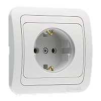 Розетка Makel Mimoza 1гн. 16A С/З белый 12028M (1/12)