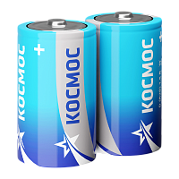 Батарейка Космос R20 D Shrink 2 Zinc Carbon 1.5V (2/24/288)