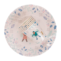 Комплект "Время чудес": бум.стаканы 250 мл 6 шт. + бум.тарелки 230 мм 6 шт. в уп., PATERRA