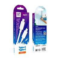 Кабель GFPower X32TT Type-C (m)-Type-C (m) 1м 60W ПВХ белый (1/30/420)