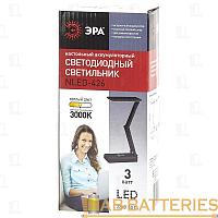 Светильник настольный ЭРА NLED-426 3W 220V 32LED на основании сенс. 2 ур.ярк черный (1/50)