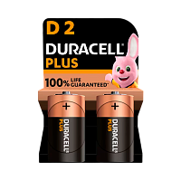 Батарейка Duracell Plus LR20 D BL2 Alkaline 1.5V (2/20)