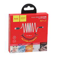 Кабель HOCO X21 Plus USB (m)-microUSB (m) 1м 2.4A силикон черный красный (1/28/168)