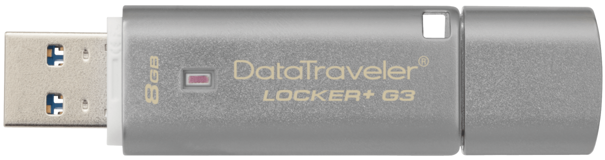 Флеш-накопитель Kingston DataTraveler Locker+ G3 8GB USB3.0 металл серый