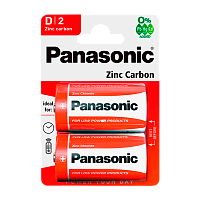 Батарейка Panasonic R20 D BL2 Zinc Carbon 1.5V (2/24/120)