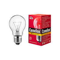 Лампа накаливания Camelion E27 40W 220-240V груша прозрачная (1/100)