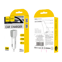 Автомобильное З/У HOCO Z23 2USB 2.4A белый (1/28/280)