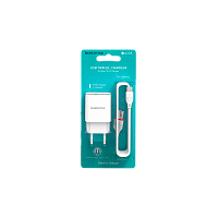 Сетевое З/У Borofone BA20A 1USB 2.1A с кабелем Lightning белый (1/48/192) 