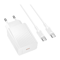 Сетевое З/У Borofone BAS73A Type-C 20W с кабелем Type-C белый (1/20/120)