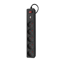 Сетевой фильтр Smartbuy SBSP 5р.С/З 10A 1.8м черный (1/45)
