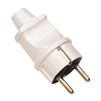 Вилка электрическая Makel С/З белый 10002 (1/100)