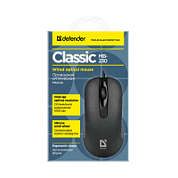 Мышь проводная Defender MB-230 Classic классическая USB черный (1/40)