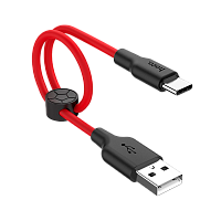 Кабель HOCO X21 Plus USB (m)-Type-C (m) 0.25м 2.4A силикон черный красный (1/30/300)