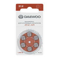 Батарейка Daewoo ZA312 BL6 Zinc Air 1.45V (6/60/600/3000)