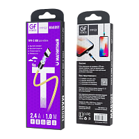 Кабель GFPower MAG09T USB (m)-Type-C (m) 1.0м 2.4A нейлон магнит золотой (1/200/800)