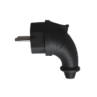 Вилка электрическая Прогресс косая С/З черный (1/20/200)