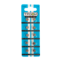 Батарейка Трофи G5/LR754/LR48/393A/193 BL10 Alkaline 1.55V (10/200/1600)