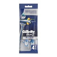 Бритва одноразовая Gillette "Blue II Maximum" 2 лезвия 4шт. (1/12) 