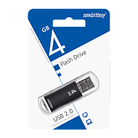 Флеш-накопитель Smartbuy V-Cut 4GB USB2.0 пластик черный