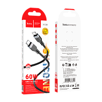 Кабель HOCO X109 Type-C (m)-Type-C (m) 2м 3.0A 60W силикон черный (1/31/310)