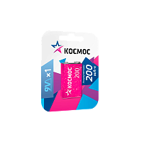 Аккумулятор бытовой Космос Крона BL1 NI-MH 9V 200mAh (1/6/72)