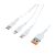 *Кабель GoPower GP05-3-1 USB (m)-2хType-C/Lightning/microUSB (m) белый (1/200/800) 