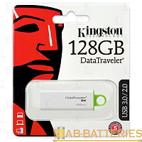 Флеш-накопитель Kingston DataTraveler G4 128GB USB3.0 пластик белый зеленый