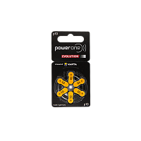 Батарейка PowerOne ZA10 Evolution BL6 Zinc Air 1.45V (6/60/300)